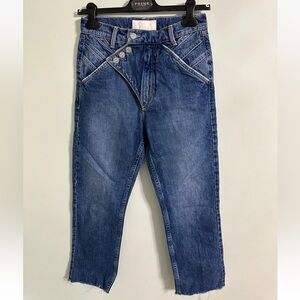 Mother The Right Away Rider Not that High Denim Jeans Raw Hem Size 26